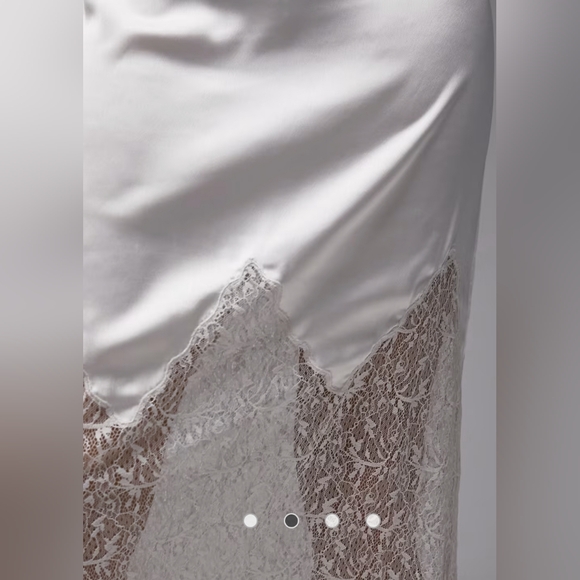 Topshop Satin Lace Mix Maxi Skirt in oyster size 4 - Picture 4 of 10
